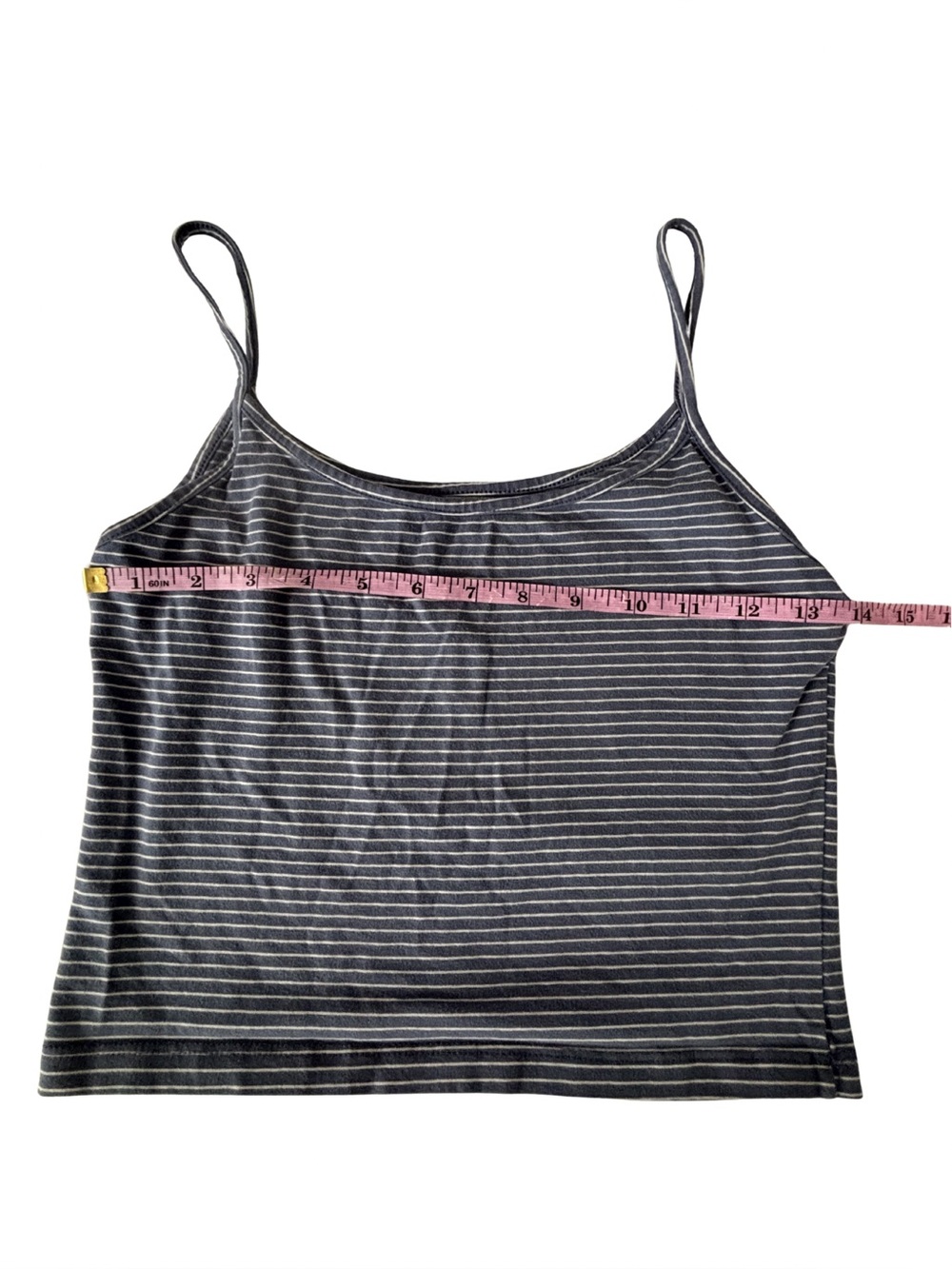 Striped Navy and White Cropped Cami - Picture 2 of 2
